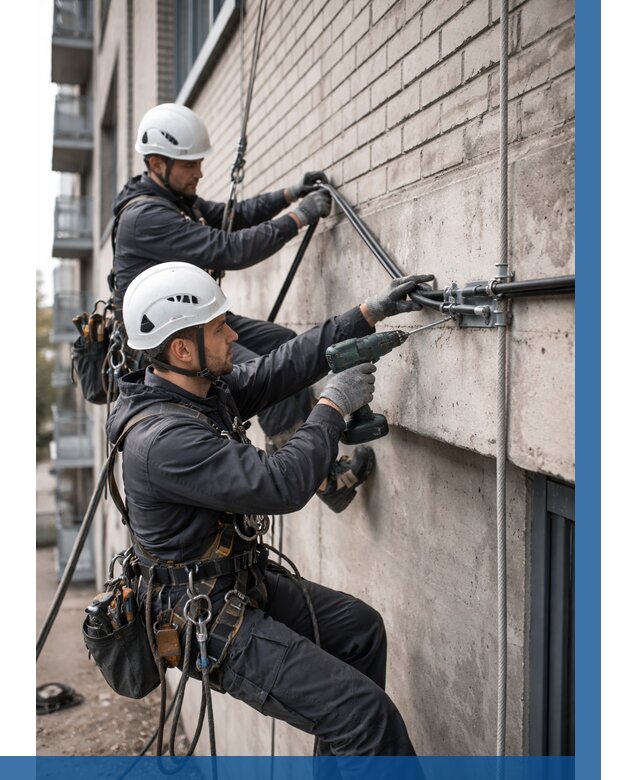 Крепление кабеля на фасаде в Саяногорске от 359 р. | ВЫСОТНИК-Снг