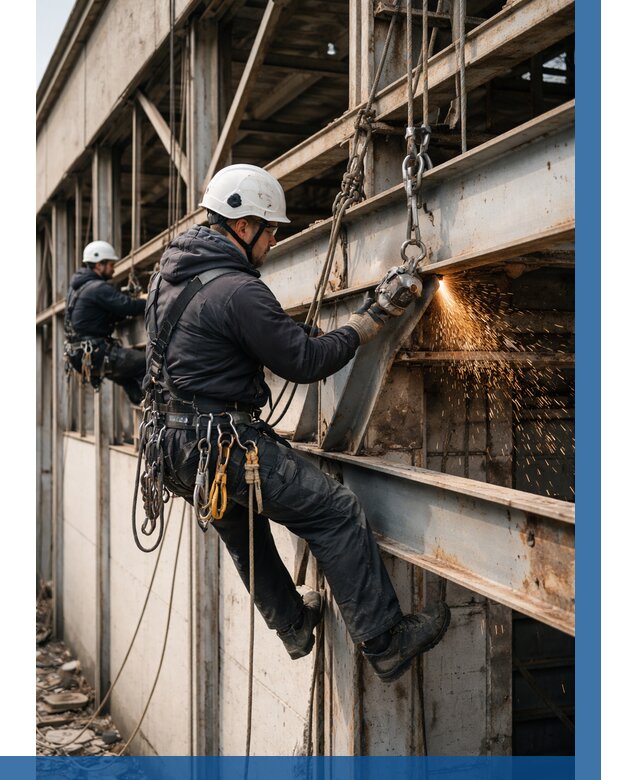 Демонтаж металлоконструкций на высоте в Саяногорске от 6658р. |ВЫСОТНИК-Снг