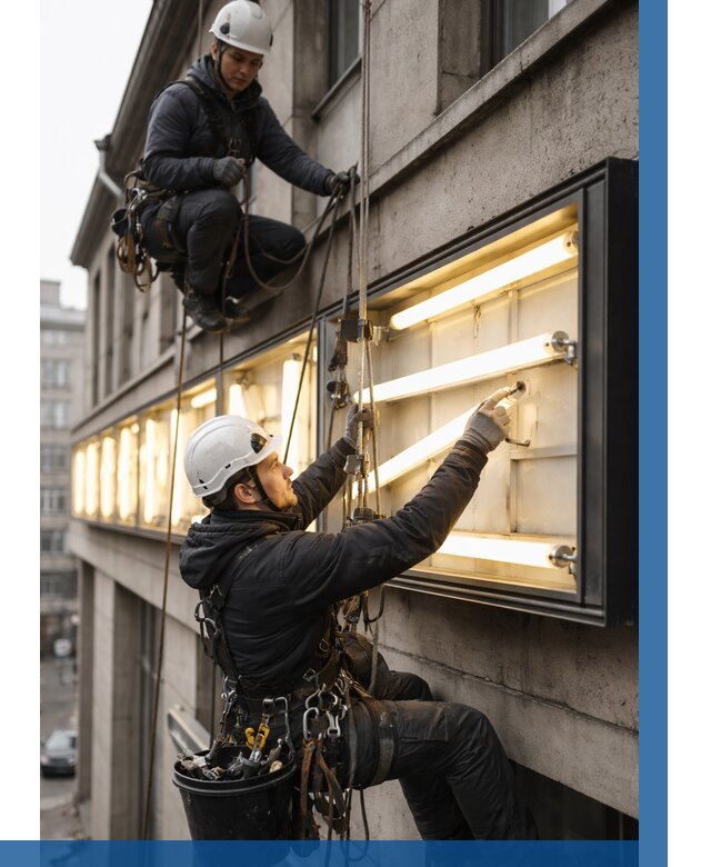 Замена ламп в вывеске в Саяногорске под ключ от 3585 р. | ВЫСОТНИК-Снг