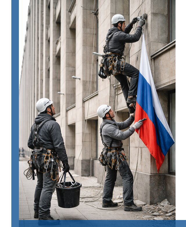 Профессиональная установка флагов на фасаде в Саяногорске