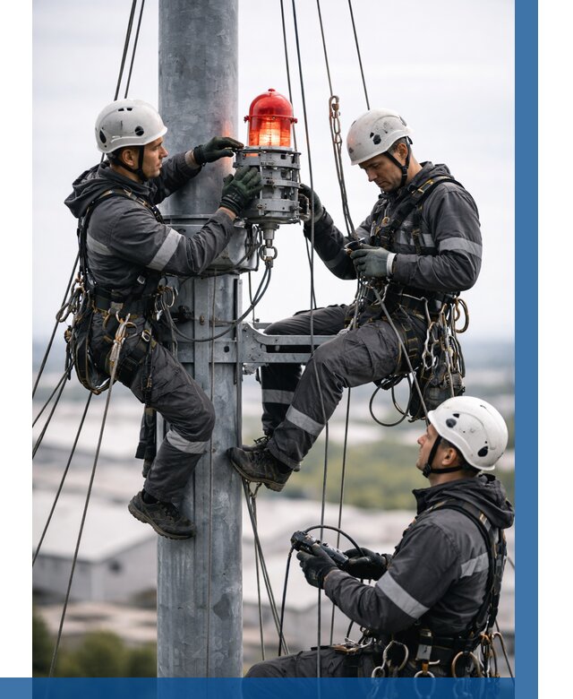 Монтаж заградительных огней в Саяногорске от 8707 р. | ВЫСОТНИК-Снг