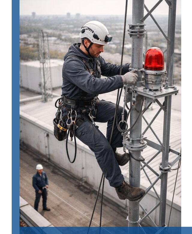 Монтаж заградительных огней и обслуживание объектов в Саяногорске