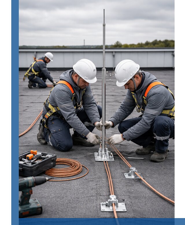 Монтаж молниезащиты на кровле в Саяногорске под ключ с гарантией