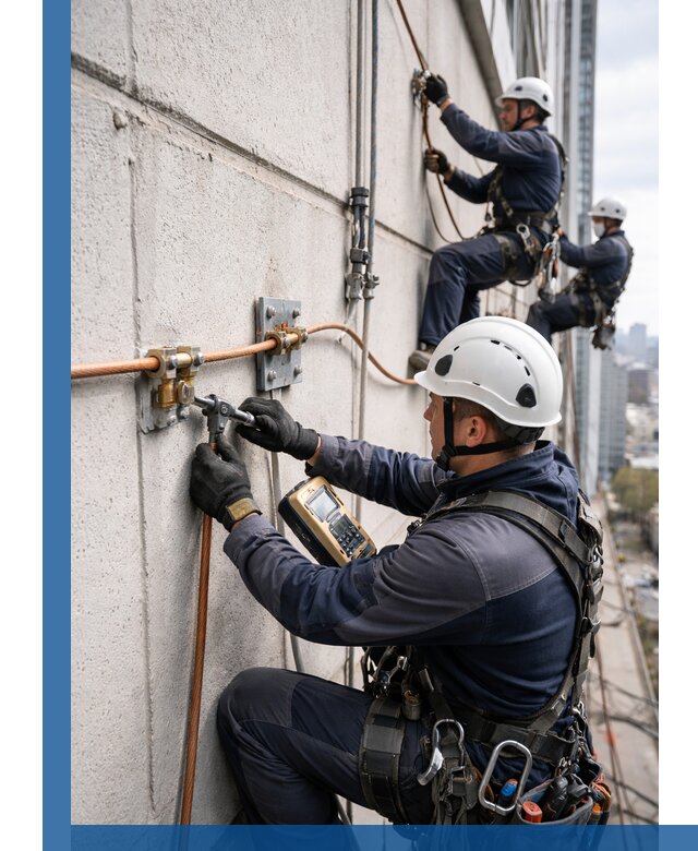 Монтаж системы заземления здания и молниезащиты в Саяногорске