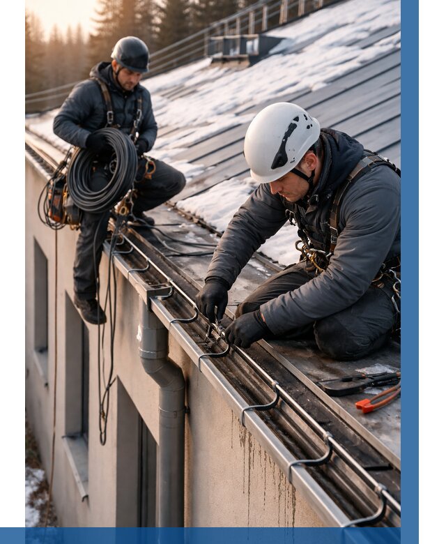 Монтаж греющего кабеля на кровле в Саяногорске от 461 р. | ВЫСОТНИК-Снг