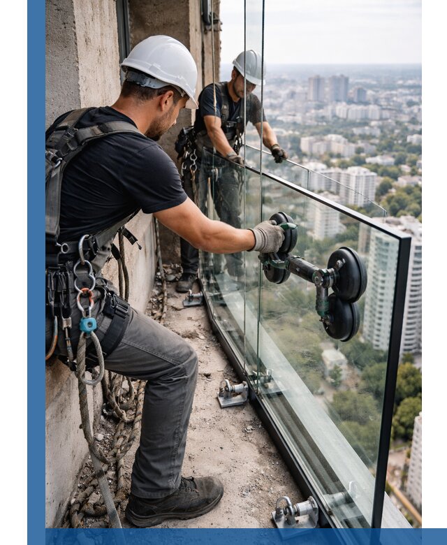 Монтаж стеклянных ограждений под ключ с гарантией в Саяногорске