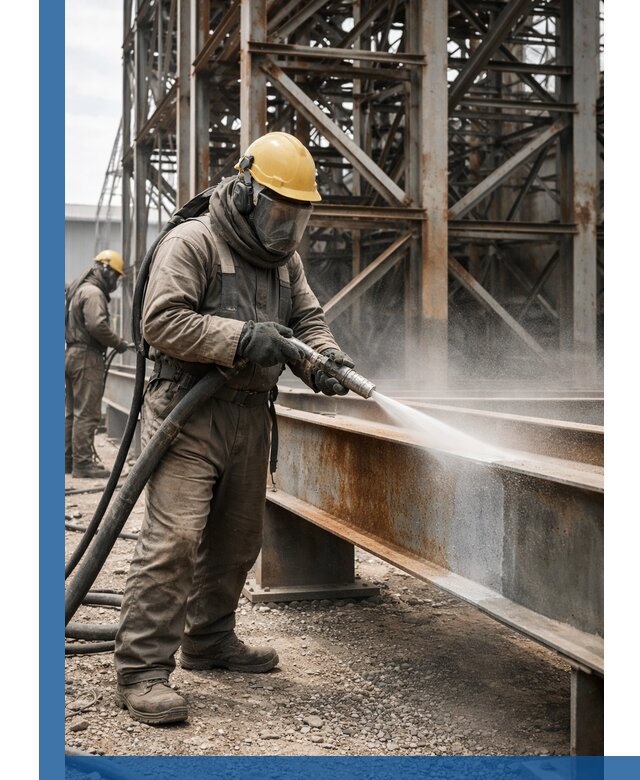 Пескоструйная очистка металлоконструкций в Саяногорске промышленная