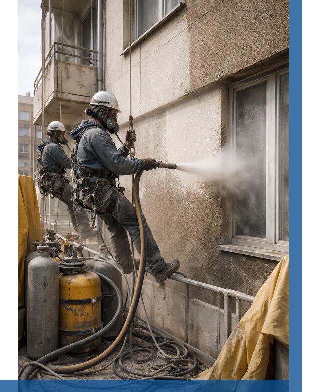 Пескоструйная очистка фасада в Саяногорске от 666 р. | ВЫСОТНИК-Снг