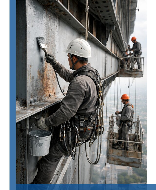 Покраска металлоконструкций на высоте в Саяногорске профессионально