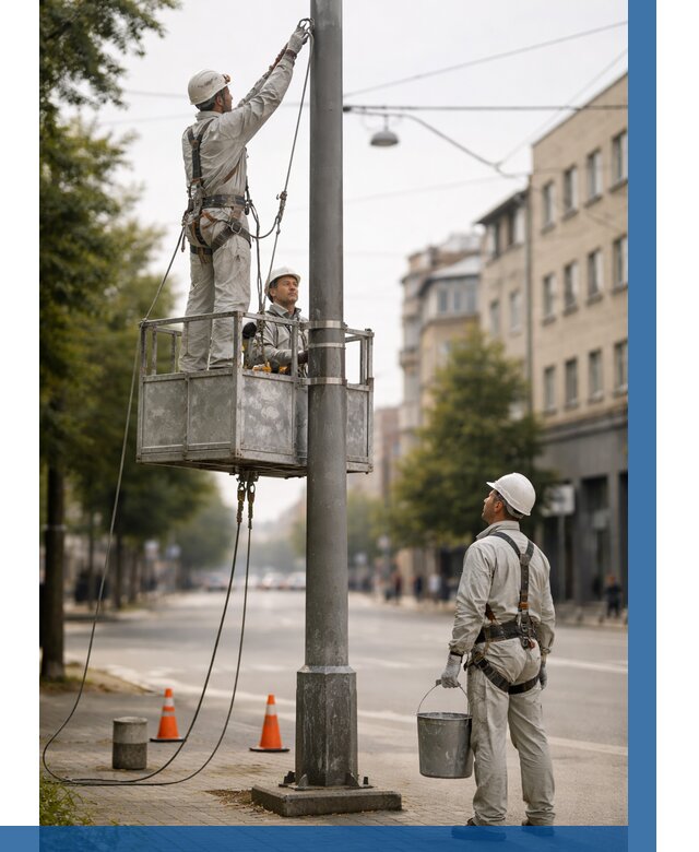 Покраска опор освещения в Саяногорске от 5122 р. | ВЫСОТНИК-Снг