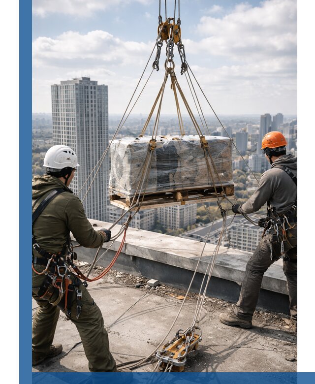 Подъем и монтаж крупногабаритных грузов на крышу в Саяногорске