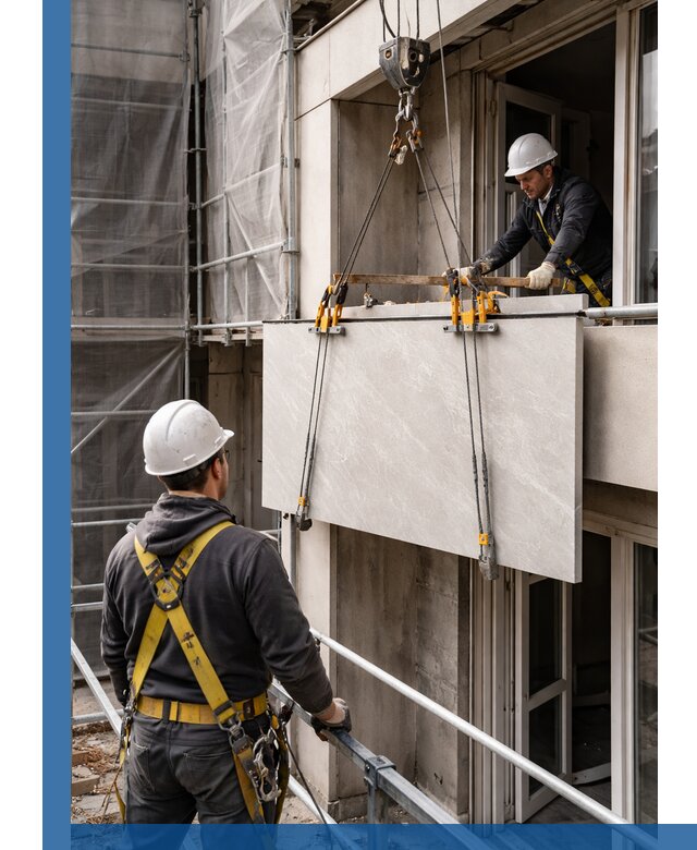 Подъем керамогранита на этаж в Саяногорске грузчиками и техникой