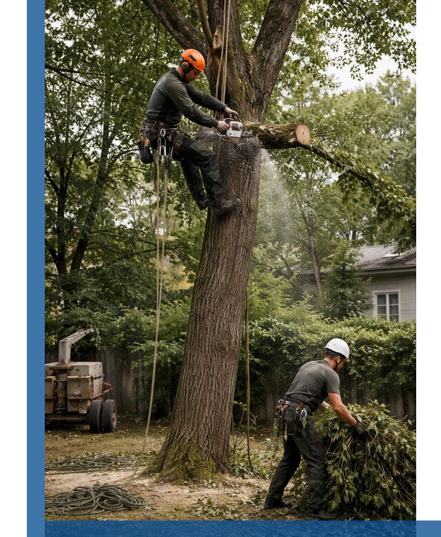 Кронирование деревьев в Саяногорске, безопасная высотная обрезка