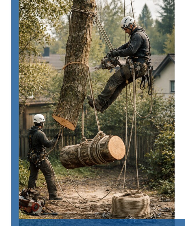 Валка деревьев частями в Саяногорске, безопасно и аккуратно