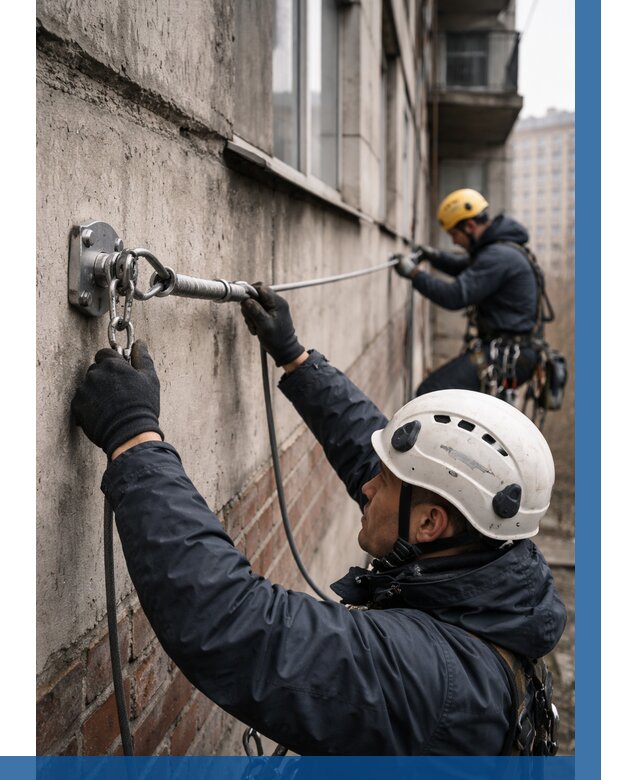 Монтаж анкерных линий в Саяногорске от 3073 р. | ВЫСОТНИК-Снг